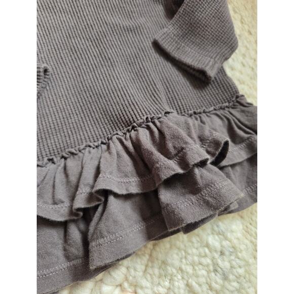 Burt's Bees Long Sleeve Waffle Knit Ruffle Dress - Picture 2 of 5